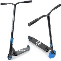 Sportisfaction Stuntscooter Stuntscooter Blau ABEC11 Kugellager 4-fach Klemme Belastbar bis 100kg, Profi Roller für Tricks & Rampen Alu-Deck 50x11cm Robustes Design