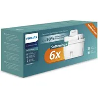 Philips Wasserfilter Micro X-Clean Softening, Zubehör für BRITA** MAXTRA**, MAXTRA+**, PerfectFit** und vielen anderen ovalen Filterkannen sowie ovale Philips Filterkannen., 6er Pack Kalk- und Wasserfilter