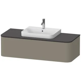 Duravit Happy D.2 Plus Konsolenwaschtischunterbau wandhängend Stein Grau Seidenmatt 1300x550x354 mm  HP4942M9292