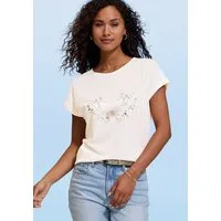 Vivance T-Shirt mit glänzendem Frontprint aus angenehmer Baumwoll-Modal-Qualität