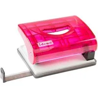 Idena Lochstanzer Idena 300751 - Locher mit Anschlagschiene, transluzent, 16 Blatt, rot
