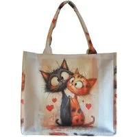 Einkaufszauber Shopper Shoppertasche Freche Katzen - Strandtasche Totebag -, perfekt für jede Katzenbesitzerin