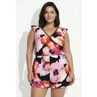 Ulla Popken Badekleid Badekleid Blüten Rüschen Softcups