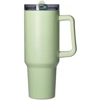elasto Becher Edelstahl Trinkbecher mit Deckel und Strohhalm 1,2 Liter, isoliert, robust, für unterwegs