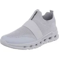 Coolwalk Herren Slip-On Sneaker Knit mit Profilsohle Slipper (91563626) Flach Sneakers in Grau