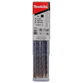 Makita HM Bohrer V-PLUS, Ø 5,0mm - Länge 160mm - SDS-PLUS - 10 Stück - B-46501-10