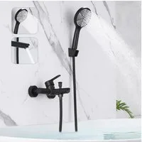 ZMH Duschsystem Wannenarmatur mit Handbrause Mischbatterie Badewanne, 150mm Wandmontage Armatur 3 Funktionen