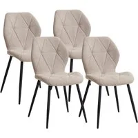 GrandCA HOME Esszimmerstuhl 4er-Set Esszimmerstühle, Küchenstuhl im skandinavischen Stil (4 St), 48 x 45.5 x 84 cm, Beige
