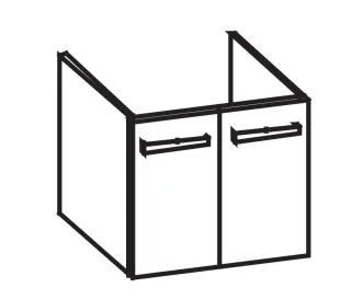Artiqua 413 Waschtischunterschrank für Citterio 500544 ( ehem. 123560), Weiß Matt Select, 413-WU2T-K 413-WU2T-K100-7161-171