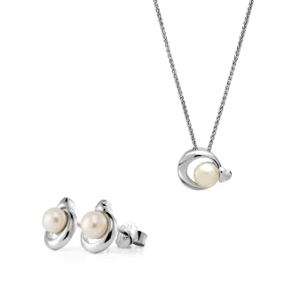 Orphelia 'Mathilde' Damen 925 Sterling Silber Set: Kettenanhänger + Ohrringe - Silber SET-7510