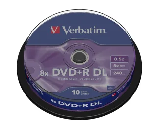 Verbatim 10 x DVD+R DL | 43666 | 8.5 GB 8x - mattsilber