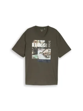 Tom Tailor - Plus Size - T-Shirt mit Fotoprint deep leaf green - Gr. - 5XL