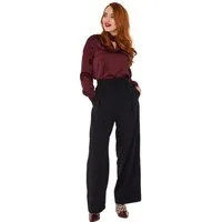 Voodoo Vixen Marlene-Hose Black Pleated Trousers Vintage Retro Stoffhose Bundfaltenhose