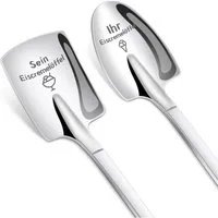 LuxusKollektion Eislöffel Eislöffel 2er Set mit Gravur Geschenkbox Hochzeitsgeschenk Brautpaar