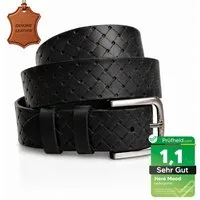 herémood Ledergürtel Gürtel Herren 4cm breit Ledergürtel Jeans Premium Geschenke für Männer (100 % Echtleder Gürtel handgefertigt, hochwertig verarbeitet, kürzbar, 1-St., Schwarz 115 cm – 4 cm breit – echtes, robustes Büffelleder, langlebig) Schwarze
