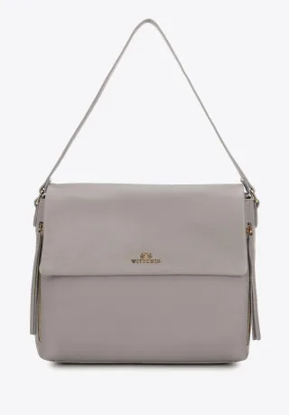 Wittchen Damen-Schultertasche aus Leder mit dekorativen Reißverschlüssen