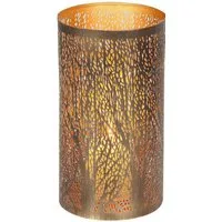 Ambiente Haus Kerzenlaterne Stumpenkerzenhalter Walddesign, Höhe ca. 16 cm (1 St), aus pulverbeschichtetem Metall