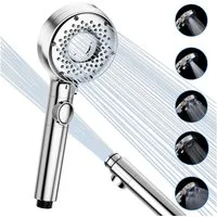 Elegear Handbrause handheld showers brausekopf handbrause duschkopf wassersparend, (1-tlg), Wasserstopp mit einem Klick Mikro-Nano-Blasen wassersparend 5 Stufen