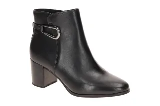 CAPRICE 25314 Damen Stiefeletten Schwarz Echtleder Blockabsatz 6cm Wechselfu?...