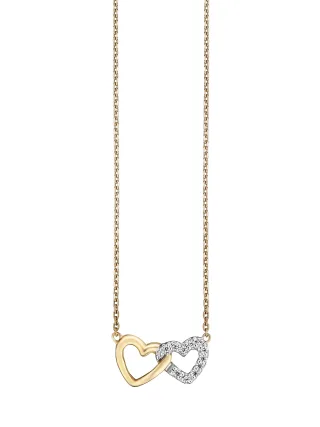 Julie Julsen Collier 925/- Sterling Silber vergoldet 2 Herzen