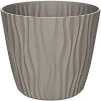 Engelland Blumentopf Pflanztopf mit Drainagesystem (Vorteils-Set, 1 St., robuster PP-Kunststoff), 3D-Wellenoptik, UV-resistent, Drainagesystem, direkte Bepflanzung