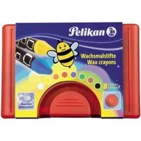 Pelikan Wachsmalstift Wachsfarbstift Rund 665-8 8Er Wasserfest Rot 723148