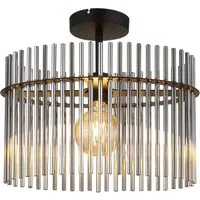 GLOBO LIGHTING Deckenleuchte GORLEY, ohne Leuchtmittel, Deckenlampe Glasstäbe rauchfarben LxBxH: 400x220x340mm
