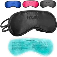 Feluna Schlafmaske FELUNA Schlafmaske mit Kühlkissen - Schlafmaske Satin Gelpad, Kühlpad Nachtmaske, Schlafbrille