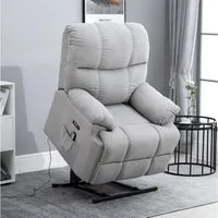 HOMCOM Massagesessel Sessel mit Aufstehhilfe, Relaxsessel, USB-Anschluss, Seitentasche