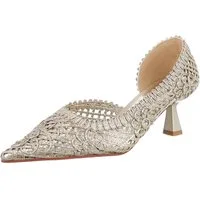 Ital-Design Elegante Pumps mit geflochtenem Design für Damen Pumps (89542379) Pfennig-/Stilettoabsatz Pumps in Gold