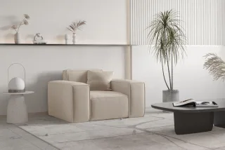 OUTLET Sessel Designersessel CELES PREMIUM in Stoff Opera Velvet Sand