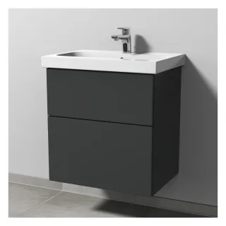 Sanipa 3way Waschtischunterbau zu Geberit iCon Light Waschtisch mit 2 Auszügen, Anthrazit-Matt SM57122