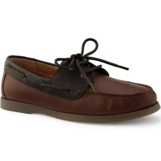 Bootsschuhe aus Leder für Herren, Herren, size: regular, Braun, Leder, by Lands' End