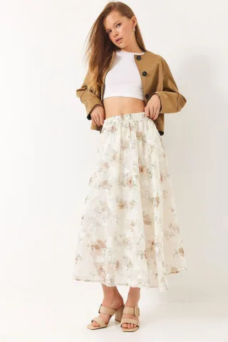 Blumenkleid Maxi Rock mit Futter