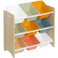 Atmosphera Créateur d'intérieur Standregal Regal mit Spielzeugkisten, 9 farbige Boxen, 60 x 29,5 x 66 cm