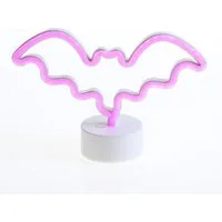 SATISFIRE LED Dekolicht LED NEON Figur Fledermaus Neonlicht Schild Leuchtfigur USB 17cm pink, LED Classic, pink