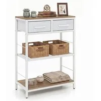 COSTWAY Konsolentisch schmal mit 2 Stoffschubladen & Regal, Eingangstisch 60x30x81cm