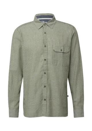 s.Oliver Red Label - Regular Fit: Kariertes Baumwollhemd mit Kentkragen grün/weiß - Gr. - 3XL
