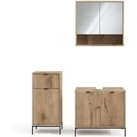 Vicco Badmöbel-Set Eliza, Viking Oak, 3 Teile, mit Midischrank, (3-St., 3er Set)