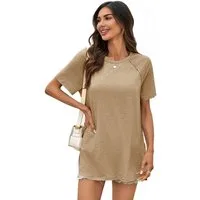 Imily Bela T-Shirt Damen Rundhals Freizeit Oberteil (Packung, 1-tlg., 1per-Pack) Raglanärmel