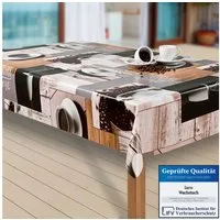 laro Tischdecke Wachstuch-Tischdecken Abwaschbar Kaffee. schwarz/braun rechteckig