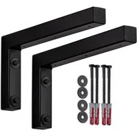 SO-TECH® Wandregalhalter Wandkonsole in L-Form robuste Regalkonsole zur Wandmontage, 2-tlg., 300 x 150 x 30 mm, Waschtischkonsole schwarz matt