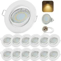 Sweet LED LED Einbaustrahler GU10 5W 230V Deckenstrahler 12er Set Weiß Schwenkbar 3000K Einbauspots, Deckenspots, Deckenstrahler,Einbauleuchten