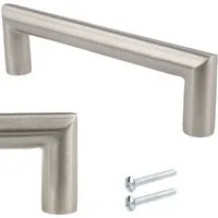 MS Beschläge Möbelgriff Design Schrankgriff Küchen- Schubladengriff Ø 12mm (1-St), rostfrei und geeignet für Feuchträume - 96mm Lochabstand