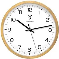 Holzwerk Wanduhr Designer Loft Holz Quarz Wand Uhr (Nahezu lautloses Uhrwerk, analog, 30 cm)