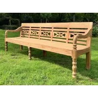 Couchcenter Gartenbank 6 Sitzer Gartenbank Kasar 240 cm Sitzbank Bank Gartenmöbel Garten Teak, Teak Holz