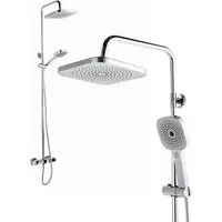 Youyijia Duschsystem Duschsystem mit Thermostat, Duscharmatur Komplettset schwarz