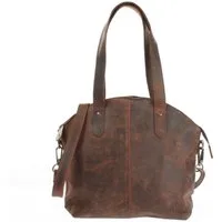 LECONI Schultertasche Shopper Damen Handtasche Ledertasche Henkeltasche Echt Leder LE0060, Echtleder – Henkel & langer Trageriemen – 33×30×10 cm