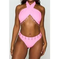Moda Minx Bikini-Hose Hera Fixed Droplet High Waist Bikini Bottom (1-St., Panty) mit tollen Muschel-Elementen