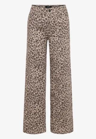 zero - Jeans mit Animalprint braun - Gr. - 42